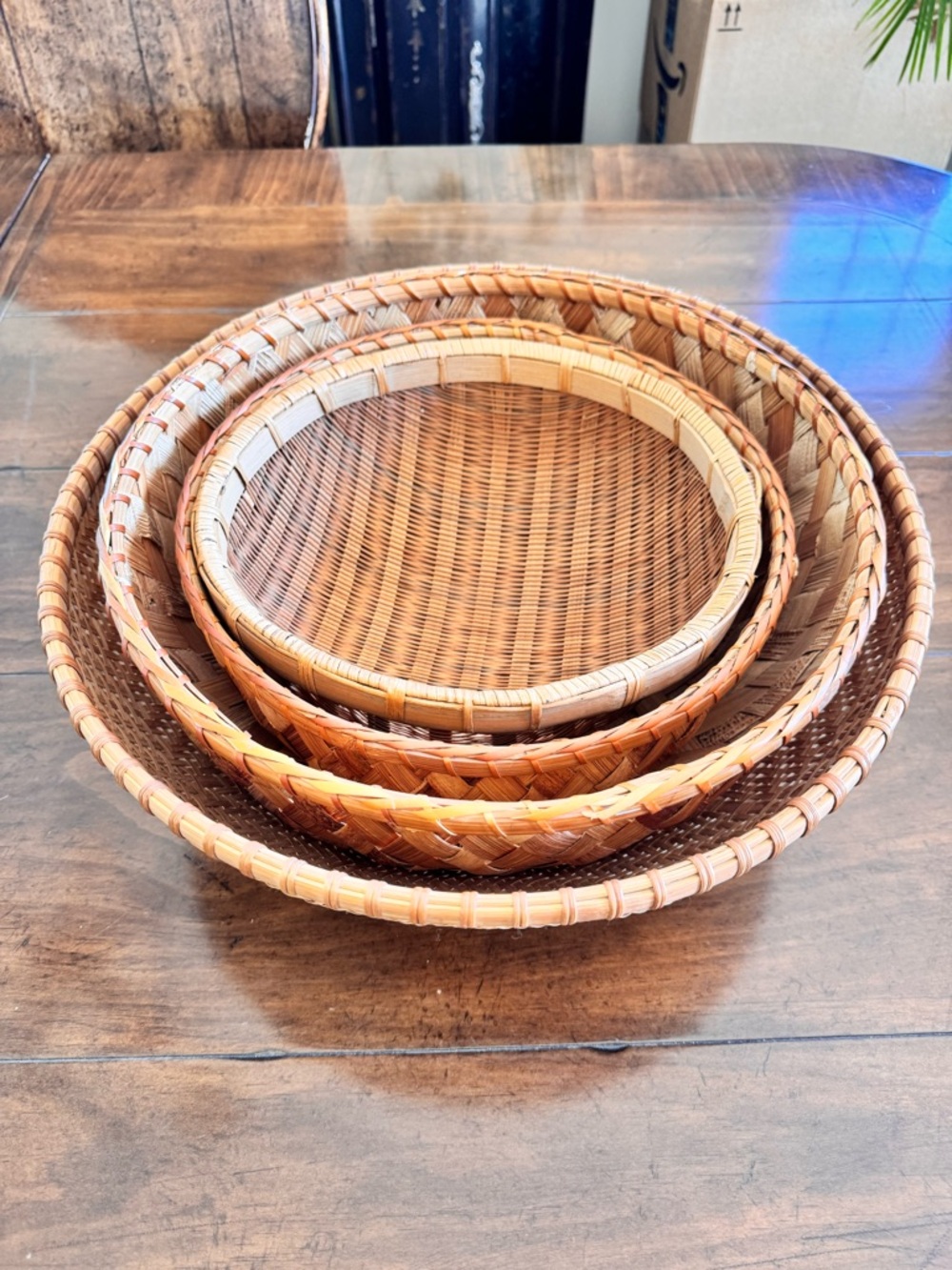 Bundle of 4 Vintage Nesting Baskets